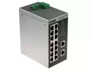 Image of Phoenix Contact Ethernet Switch, 16 RJ45 port, 24V dc, 100Mbit/s Transmission Speed, DIN Rail Mount FL SWITCH SFN 16TX