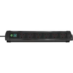 Image of Brennenstuhl Premium Line 6 Gang 3m Black