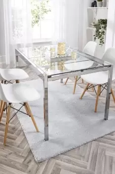 Image of Washable Faux Fur Grey Rug 120X170