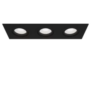 image of Atom Recessed Triple Square Downlight Black, 3 Light, GU10