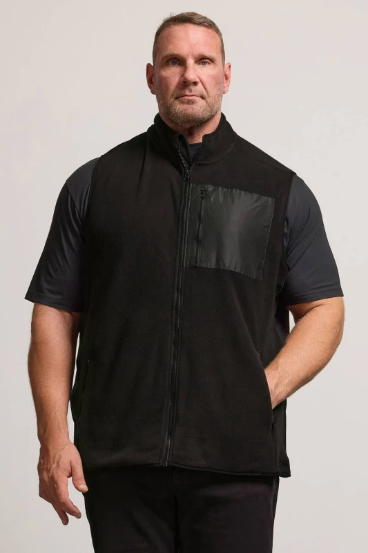 Image of BadRhino BadRhino Men Fleece Pocket Gilet in Black Size: 2X-large Black XXL Male 5063110678892