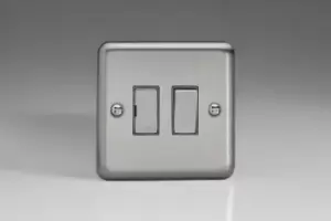 Image of Varilight Classic Switch Fused Spur with Decorative Insert (Single XS6D) - Matt Chrome - XS6D