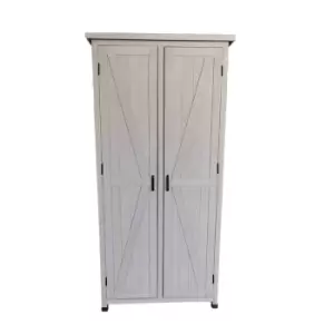 image of Jack Stonehouse Tall Wooden Garden Storage Cabinet - Grey