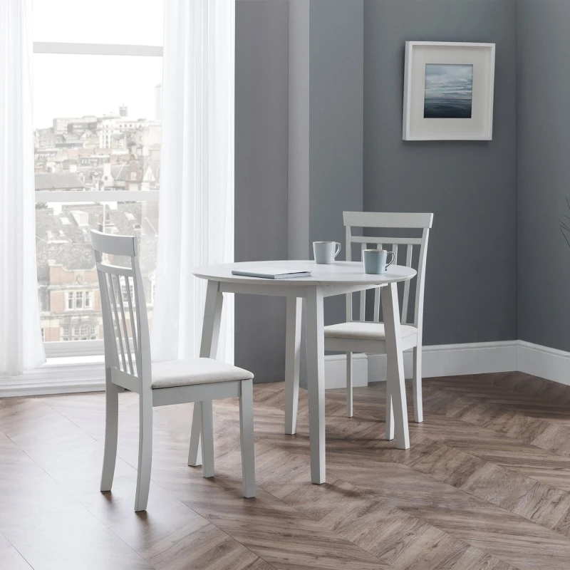 Image of Julian Bowen Coast Dropleaf Table With Chair Options - Grey - Dining Table & 2 Chairs Grey WJXMZ Unisex