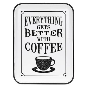 Image of Vintage Enamel Plaque Oblong Coffee