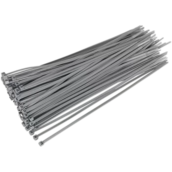 image of Sealey Cable Ties Silver Pack of 100 300mm 4.8mm