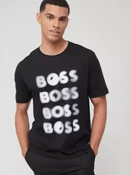 Image of BOSS Teetrury 2 Repeat Logo T-Shirt - Black Size M Men