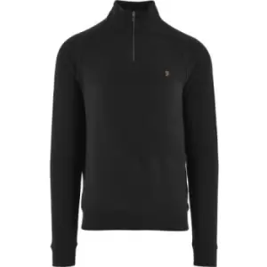 Image of Farah Black Jim Quarter-Zip Sweatshirt