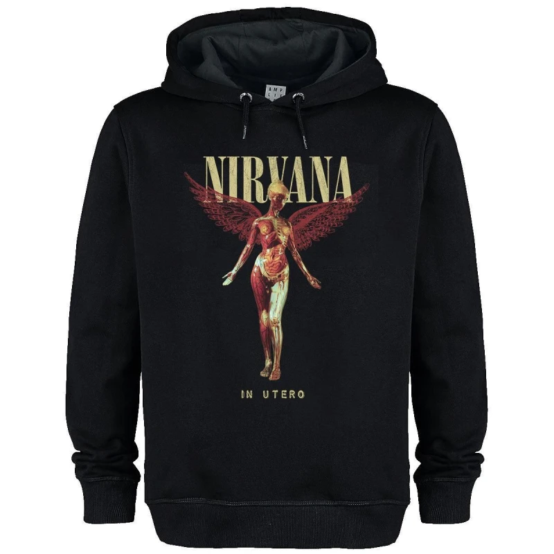 Image of Amplified Amplified Men In Utero Nirvana Hoodie in Black Size: X-Small Black XS Male 5063425489282
