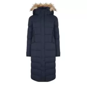 image of Superdry Longline Padded Puffer Coat - Blue