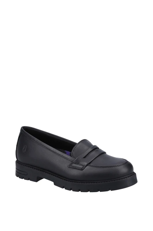 Image of Hush Puppies 'Hazel Loafer SNR' Girls BTS FLFR Black