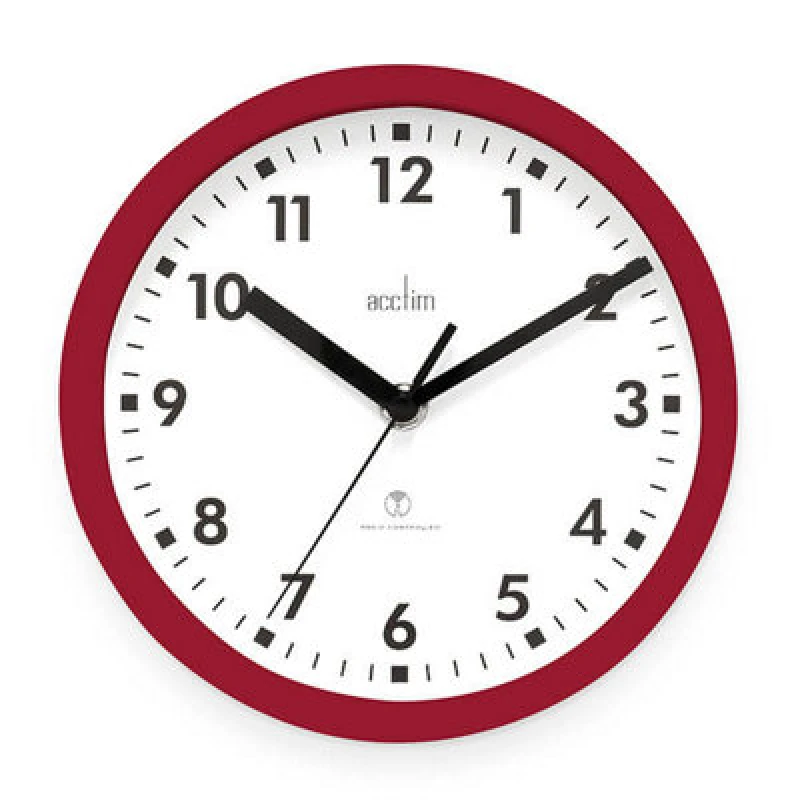 Image of Acctim Nardo Red Wall Clock - Automatic Set-Up