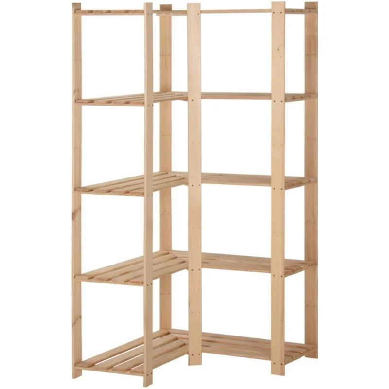 Image of VIDAXL Vidaxl - 5-Tier Storage Corner Rack 82.5x82.5x170cm Solid Pinewood 8720286652268