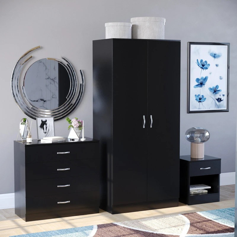 Image of Lassic Vida Designs Riano 3 Piece Bedroom Set Black unisex Set of 3