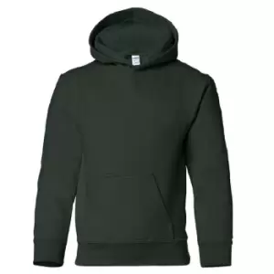 Image of Gildan Heavy Blend Childrens Unisex Hooded Sweatshirt Top / Hoodie (L) (Forest Green)