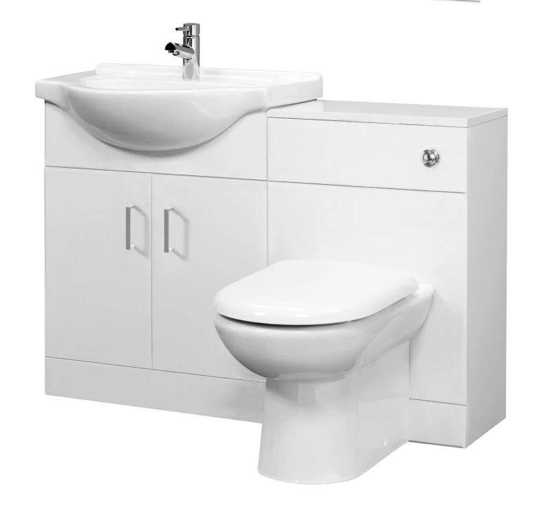 Image of Balterley Cloakroom Cabinet Basin WC Unit CisternPan Soft Close Seat White