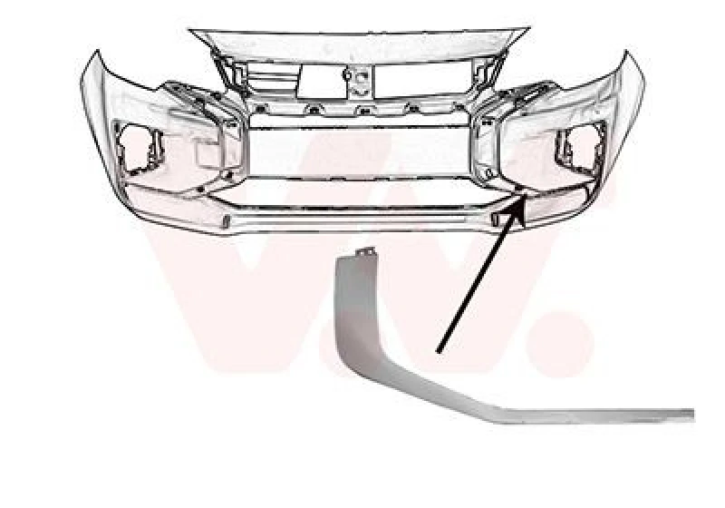 Image of VAN WEZEL Bumper moulding VAN WEZEL 3266583