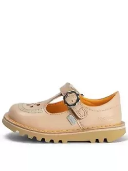 Image of Kickers Kick T Bar Flower Shoe, Beige, Size 10 Younger