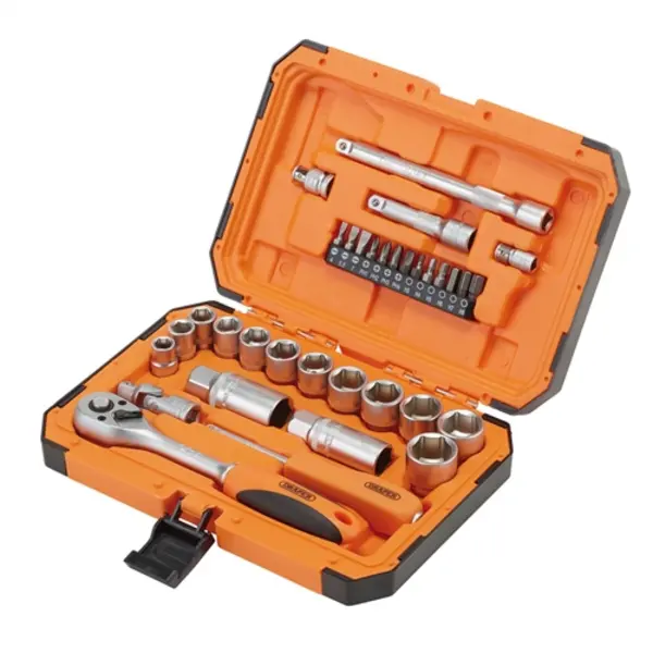 Image of Draper HI-TORQ 6 Point Socket Set, 1/4" and 3/8" (34 Piece) 22110