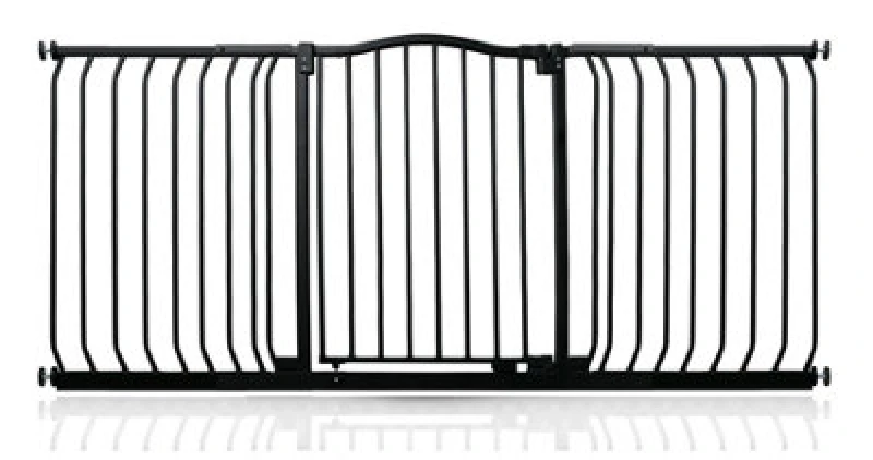 Image of Safetots Curved Top Safety Gate, 161Cm - 170Cm, Matt Black, Pressure Fit Stair Gate