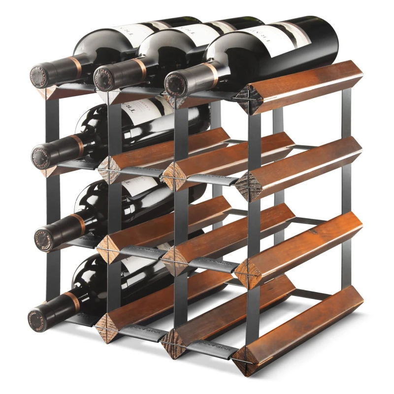 Image of Final Touch 12 Bottle Assembled Maple Wine Rack Brown unisex