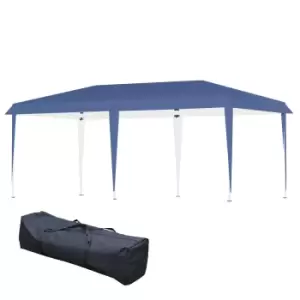 image of Outsunny 6 X 3M Pop Up Gazebo Patio Party Event Heavy Duty Canopy - Blue