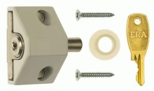 image of White Era Lock For Patio Doors