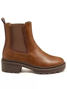 Image of Rocket Dog Iggie Chunky Chelsea Boots - Cognac, Red, Size 5, Women