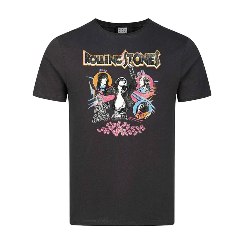 Image of Amplified Mens British Are Coming The Rolling Stones T-Shirt in Charcoal Size: XS Charcoal Male XS
