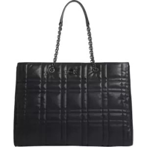 Image of Calvin Klein Re-Lock Quilt Tote W/Lpt Cmpt - Black