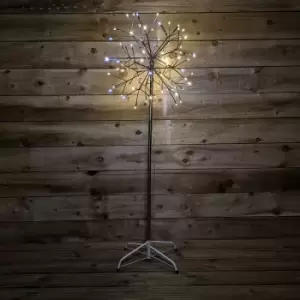 image of Snowtime - 1.2m Champagne Firework Outdoor Christmas Tree with 72 Static 24 Flashing White LEDs