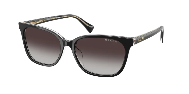 Image of Ralph Lauren RA5348U 62978G Woman Sunglasses Acetate Black Grey Squared Normal Nuanced Black Sunglasses Woman Acetate