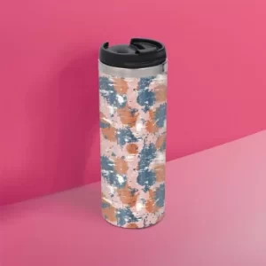 image of Pink Blue Camo Stainless Steel Travel Mug