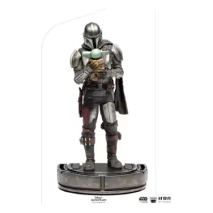 image of Star Wars The Mandalorian Art Scale Statue 1/10 Mandalorian & Grogu 22 cm