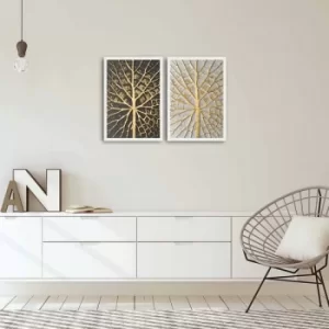 Image of 2PBCT-05 Multicolor Decorative Framed MDF Painting (2 Pieces)