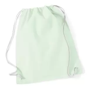 Image of Westford Mill Cotton Gymsac Bag - 12 Litres (Pack of 2) (One Size) (Pastel Mint/White)