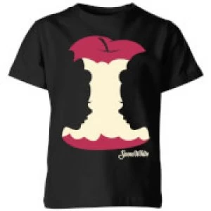 Image of Disney Princess Colour Silhouette Snow White Apple Kids T-Shirt - Black - 11-12 Years