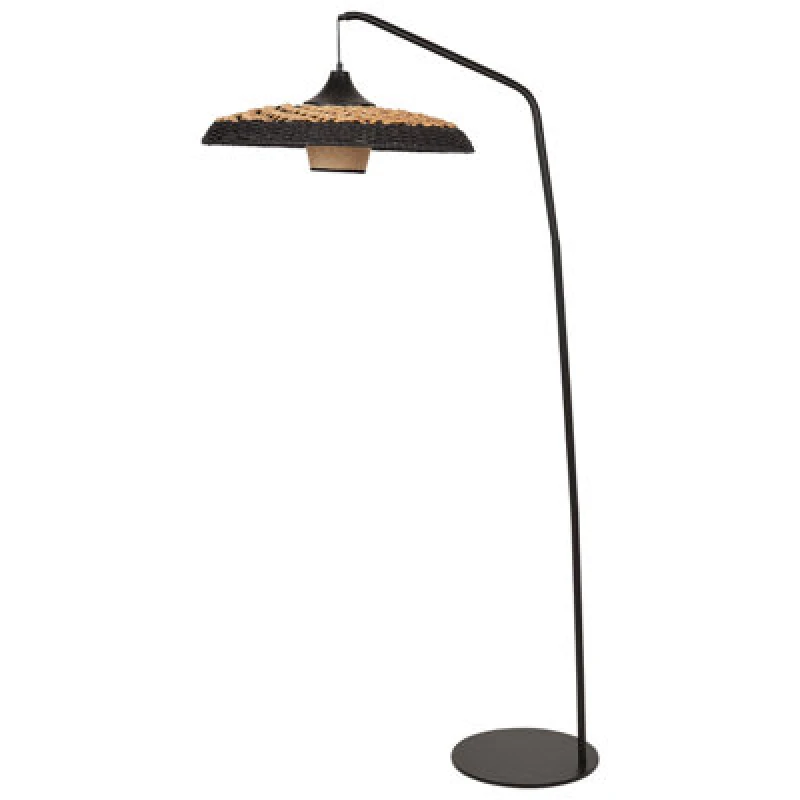 Image of Beliani Floor Lamp Kalomo Paper Rope Black