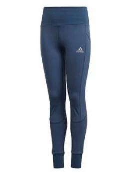 Image of Adidas Girls Junior G A.R. D Tights, Navy Blue, Size 11-12 Years, Women