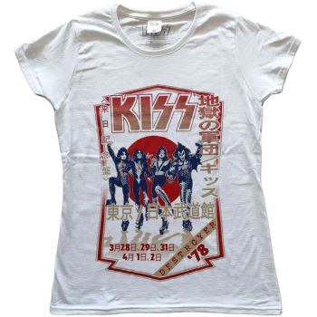 Image of KISS - Destroyer Tour '78 Womens Large T-Shirt - White