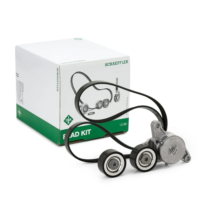 Image of INA 529 0154 10 V-ribbed belt set Check alternator freewheel clutch & replace if necessary V-Ribbed Belt Set (542)