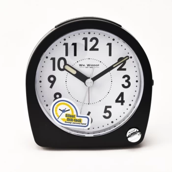 Image of WM WIDDOP Round Alarm Clock with Sweep Movement - Black