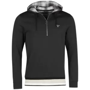 Image of Barbour Mens Morland Half Zip Hoodie Black XXL