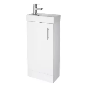 image of Nuie Vault 400mm Floor Standing Cabinet & Basin - Gloss White