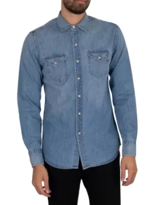 Image of Chest Pockets Denim Shirt