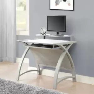 Image of Helsinki Curve Grey Ash/Glass Desk 900