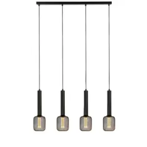 image of Searchlight Dulwich 4 Light Bar Ceiling Pendant, Black