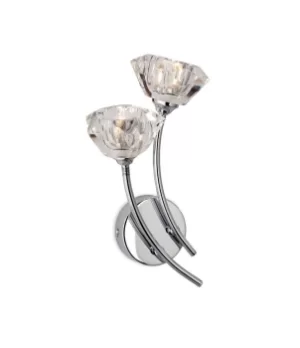 Image of Clara 2 Light Indoor Wall Light Chrome, Clear Glass, G9