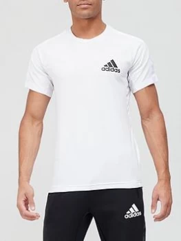 image of adidas Tape T-Shirt - White/Black Size M Men