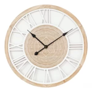 Hometime Round Wooden Wall Clock 60cm